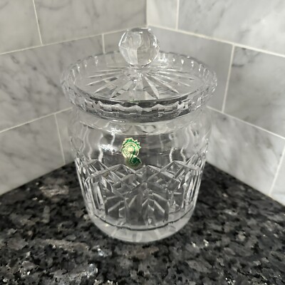 Waterford Signature Lismore Pattern Fine Crystal Biscuit Barrel w/Lid Old Stamp