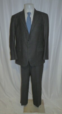 Hickey Freeman Lindsey Recent Charcoal Stripe Cashmere Blend Two Button Suit 44R