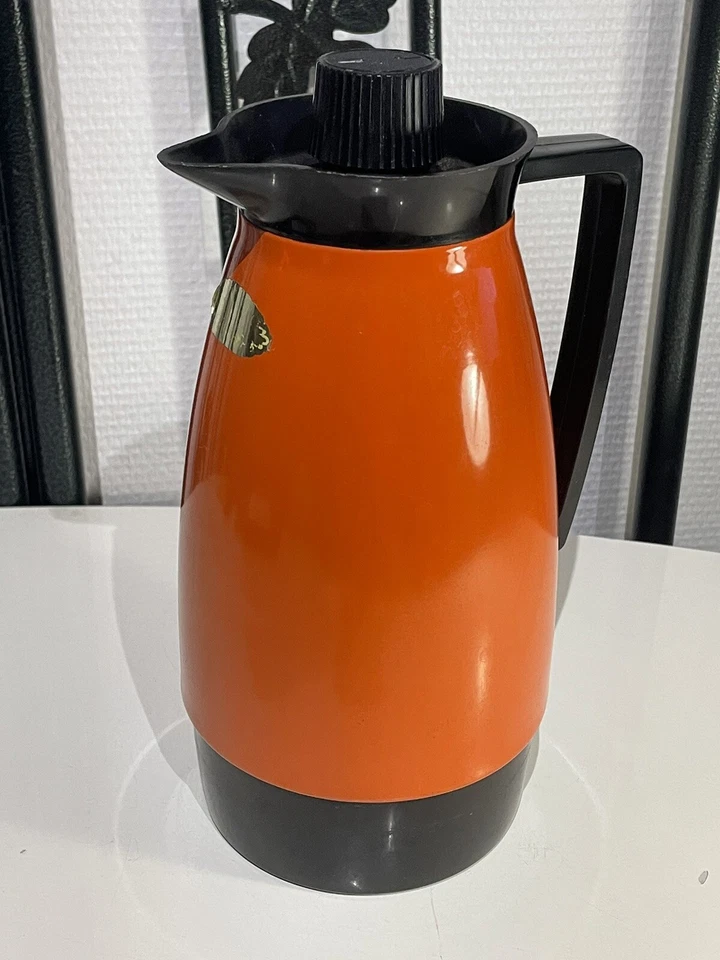 THERMOS ( Pichet / carafe ) VINTAGE Orange Boisson Rétro Camping Caravane Café - Photo 3/4