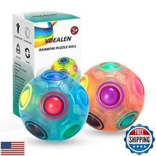 Vdealen Magic Rainbow Puzzle Ball, Fidget Ball Puzzle Brain Teaser Fidget Toy