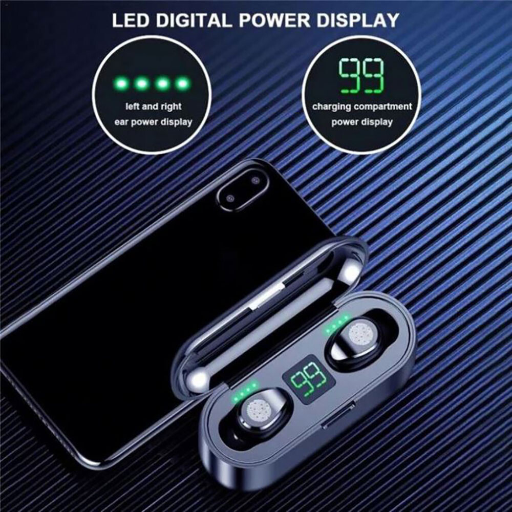 TWS Earbuds Bluetooth 5.0 Waterproof Headset Headphones With Power Bank Sport US