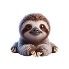 Wall decal sticker sloth 3D wall sticker 18x18 cm large