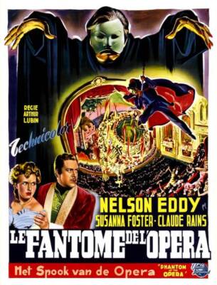 The Phantom Of The Opera poster Claude Rains Susanna Foster Nelson- Old Photo 1