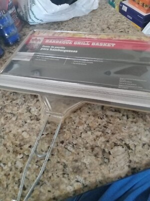 Range Master Burgers Barbecue Grill Basket Holds Chrome-Plated Metal Hold 6 NWT!