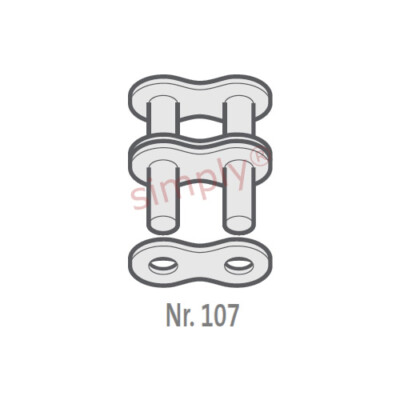 Renold BB 100-2-NO107 ANSI/AS Duplex Chain Outer Link To Be Riveted 1-1/4 inch