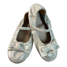 Tevolio - Toddler Girls Janet Sparkle Ballet Flats with Bow - White - Size 10