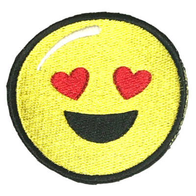 Liebe Herz Augen emotionales Gesicht Emoticon bestickt Aufnäher oder Bügelbild Patch (A)