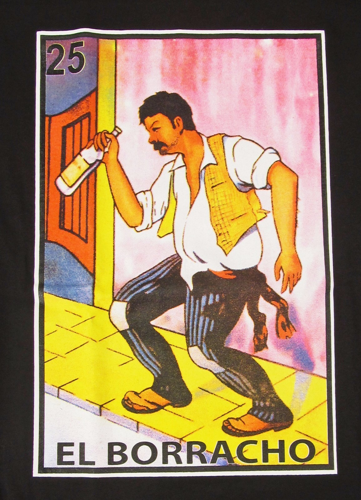 EL BORRACHO T-shirt Loteria Mexican Card Game Tee Men's Black New | eBay