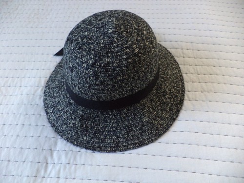 Ocdeput Wool Webbing Black Wide Brim Hat Women's Size M - Picture 3 of 7