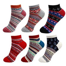 3 Pairs Assortments of Colorful Flower Cotton Anklet Socks