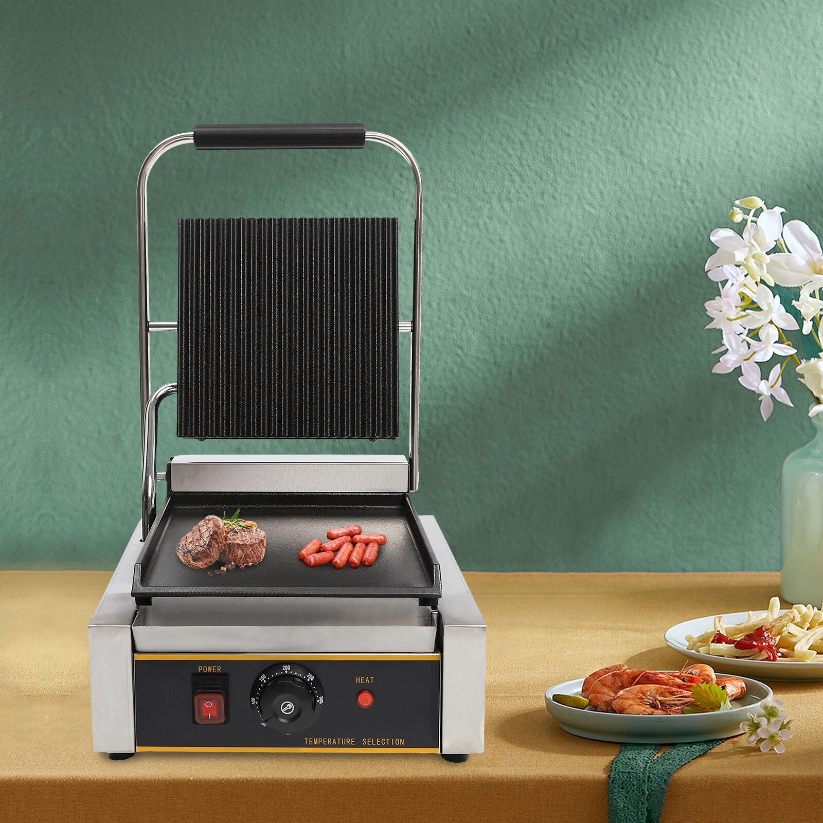 1800W Electric Stainless Steel Sandwich Maker Sandwich Machine Pannini Maker