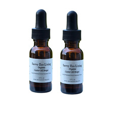 2PK Organic Castor Oil Drops, For Dry Eyes ,USP Grade ,Hexane Free ,Cold Pressed