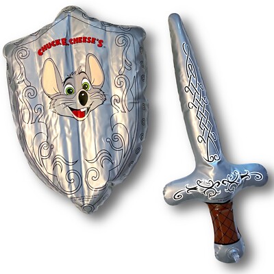  Chuck E Cheese Blow Up Shield and Sword Set 