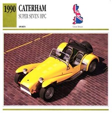 Caterham Super Seven HPC, 1990. Collectors Club card. Classic Cars