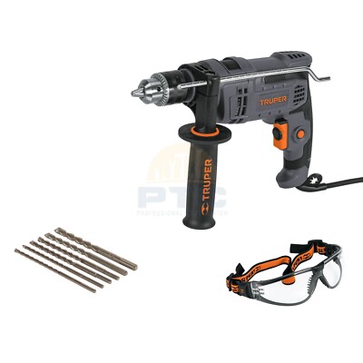 Truper COMBOR-1/2N6 1/2'' 700 W rotary hammer, 6 bits and safety glasses