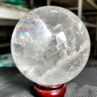 1.24LB Natural White Crystal Clear Quartz Crystal Sphere Ball Healing