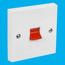 White 1 Gang Double Pole DP Cooker Hob Oven Control Switch Isolator, 45A, 250V