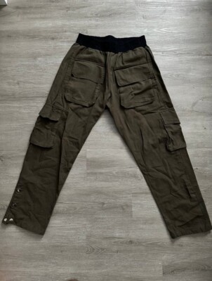 Mnml Olive Green Cargo Pants Adjustable Snaps