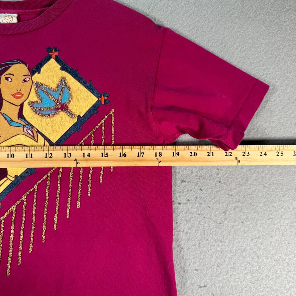 Vintage Pocahontas T-Shirt Youth Girls Large Pink Disney Single Stitch Graphic - Image 4 of 4