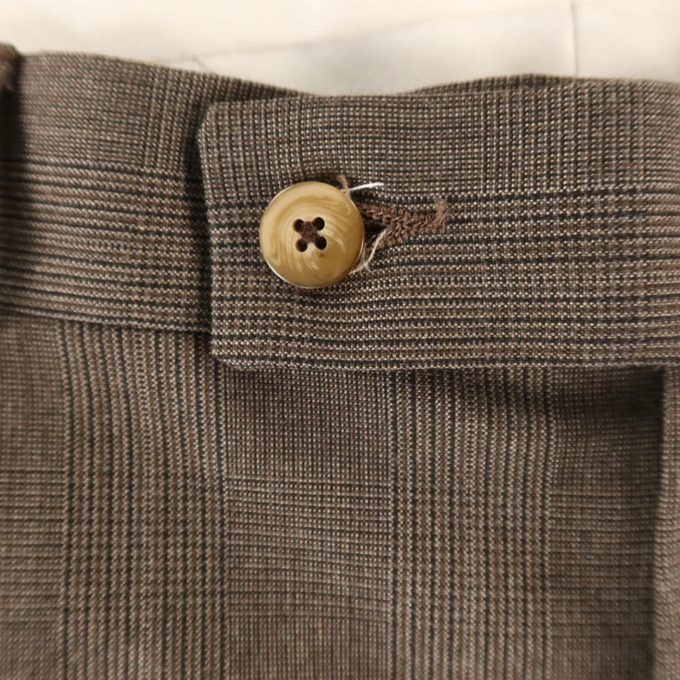 Pantalones a Cuadros Prince of Wales Para Hombre 34 Beige Cuadros Poliéster Pantalones 34x26 Foto 4 de 4