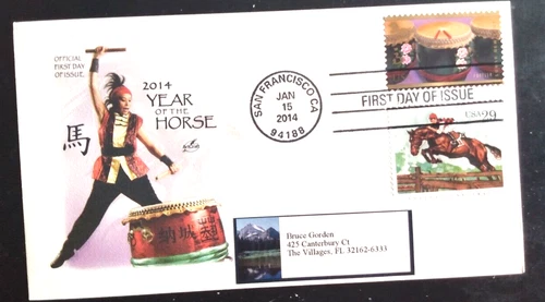 2014 CHINESE NEW YEAR OF THE HORSE COMBO ARTCRAFT CACHET FDC