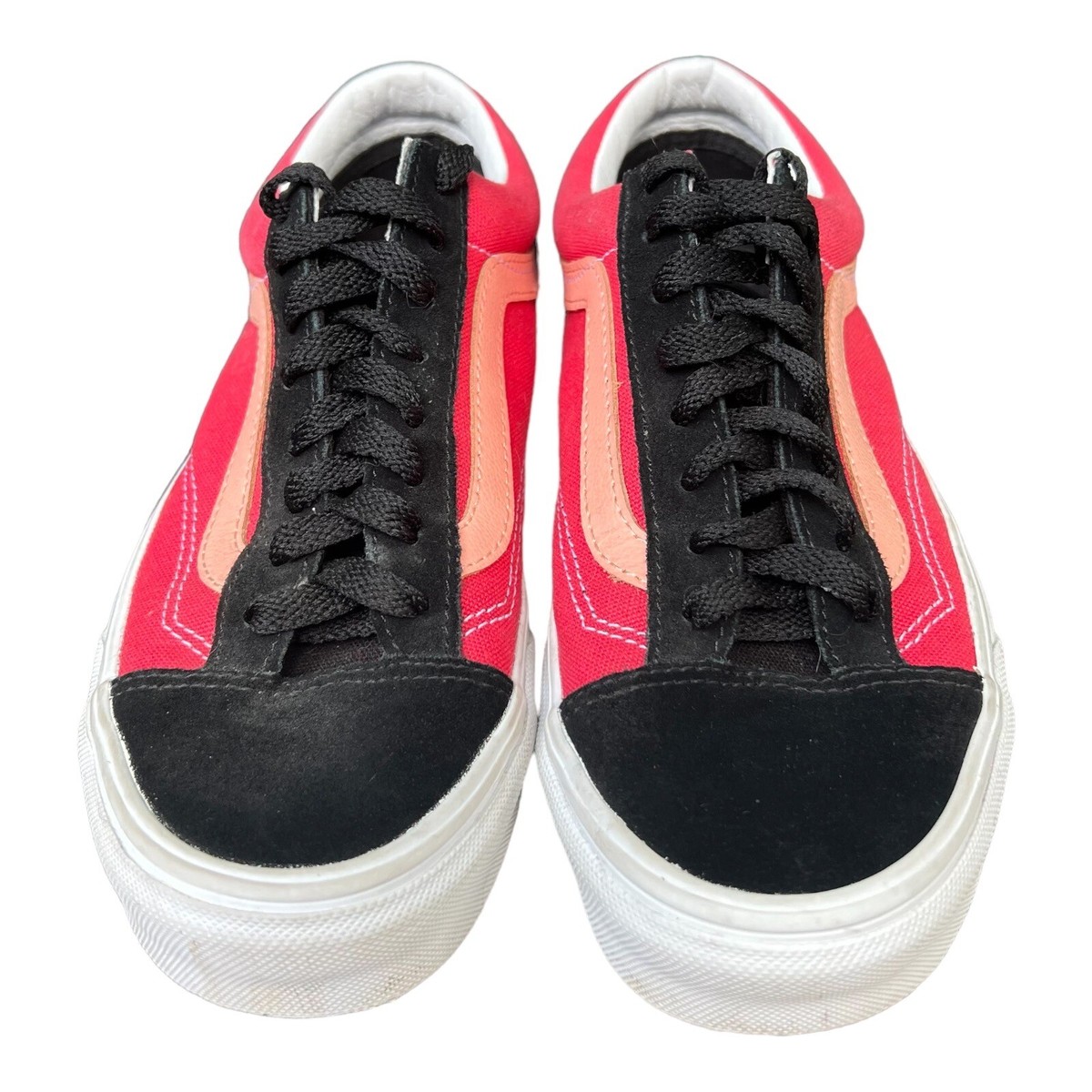 Vans Shoes Off The Wall Unisex W8 Salmon Red Black Suede Old Skool  Sneakers
