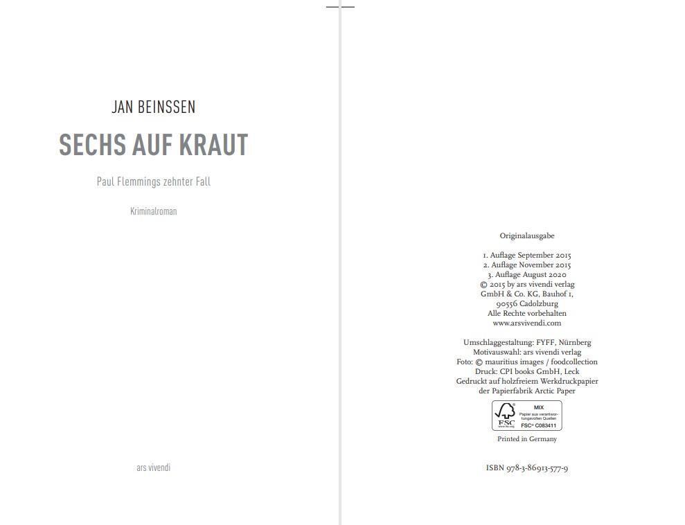 Thumbnail - Sechs Auf Kraut Paul Flemmings Zehnter Fall Jan Beinßen Buch Paul
