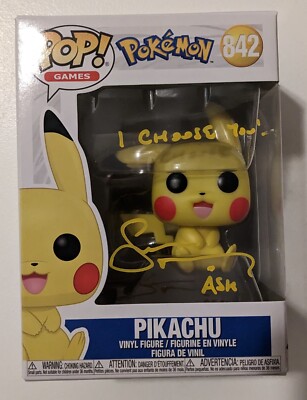 Sarah Natochenny Ash Voice Signed Autographed Pikachu Pokemon