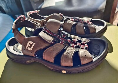 FOOTJOY FJ GreenJoys Brown Leather Golf Sandals Shoes Men\'s Size 12M  45434  GUC FootJoy Men main image 2