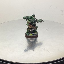 Warhammer 40K Death Guard PLAGUE MARINE CHAMPION built painted metal OOP BD51713