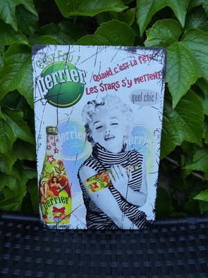 Blechschild Perrier Water Marylin Monroe Werbung 20x30cm Neu