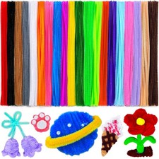 200 PCS Pipe Cleaners Multi-Colored Chenille Stems for DIY Arts Crafts