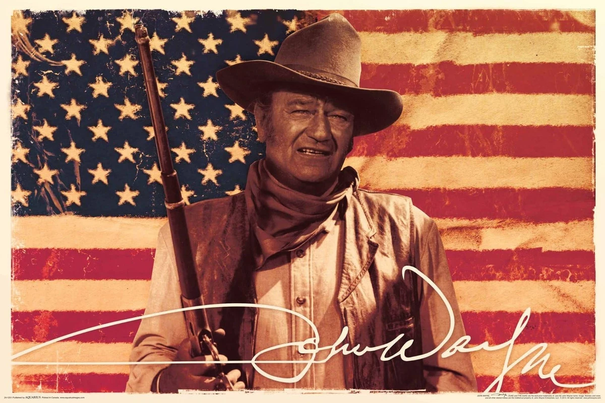 Tapisserie Murale John Wayne – 53x35 Pouces, 100% Coton, Vintage (Neuf)