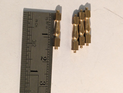 Ship Model Fittings Parts 4 Brass 14mm x 3mm rail stanchions square base