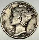 1942-P Mercury Dime 10c Circulated Condition 90% Silver US Coin - 4003
