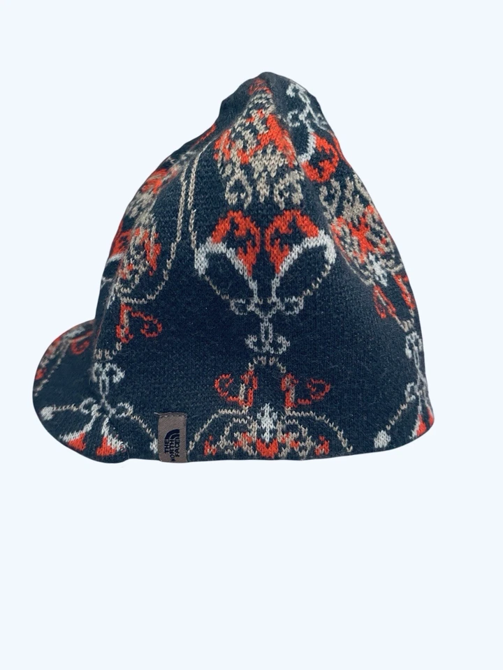 Boné gorro de malha The North Face aba viseira meninas jovens tamanho único azul cinza vermelho - Imagem 4 de 4