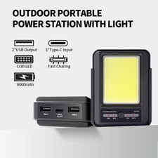 Flood Flashlight for Outdoor, 6000mAh Pocket size Power Bank, Emergency Light