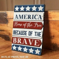 American Flag Inspired Patriotic 4th July Man Cave Bar Wall D cor Metal Tin Sign