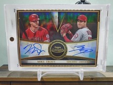 2019 Topps Gold Label Ohtani Trout Dual Auto 1/5 First Number Angels