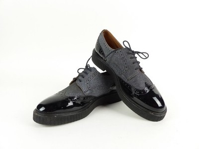 Fratelli Rossetti Damen Halbschuhe Gr. 41 Budapester Lackleder Grau/schwarz (W)