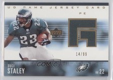 2003 Upper Deck UD Game Jersey Gold 14/99 Duce Staley #GJ-DS 0v1