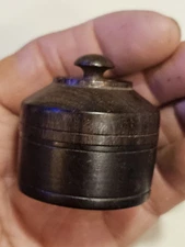 Antique Primitive Wood Jar With Screw On Lid MINI 1.5"×1.5"