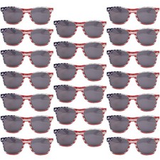 20 Pack Bulk American Flag Sunglasses for Women Men USA Patriotic Glasses for...