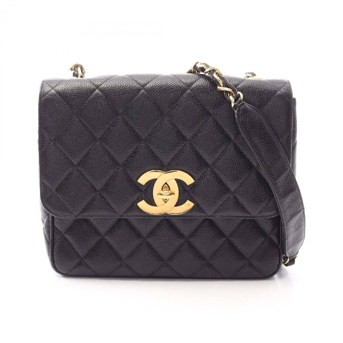 Chanel Matelasse Single Flap Shoulder Bag in Grained Calfskin