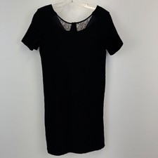 Marc by Marc Jacobs Black Lace Inset Zip Back Dress Short Sleeve XS