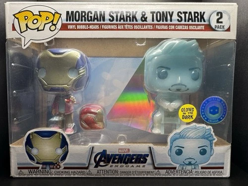 Funko Pop! Marvel Morgan Stark & Tony Stark Glow Exclusive 2 Pack Vinyl