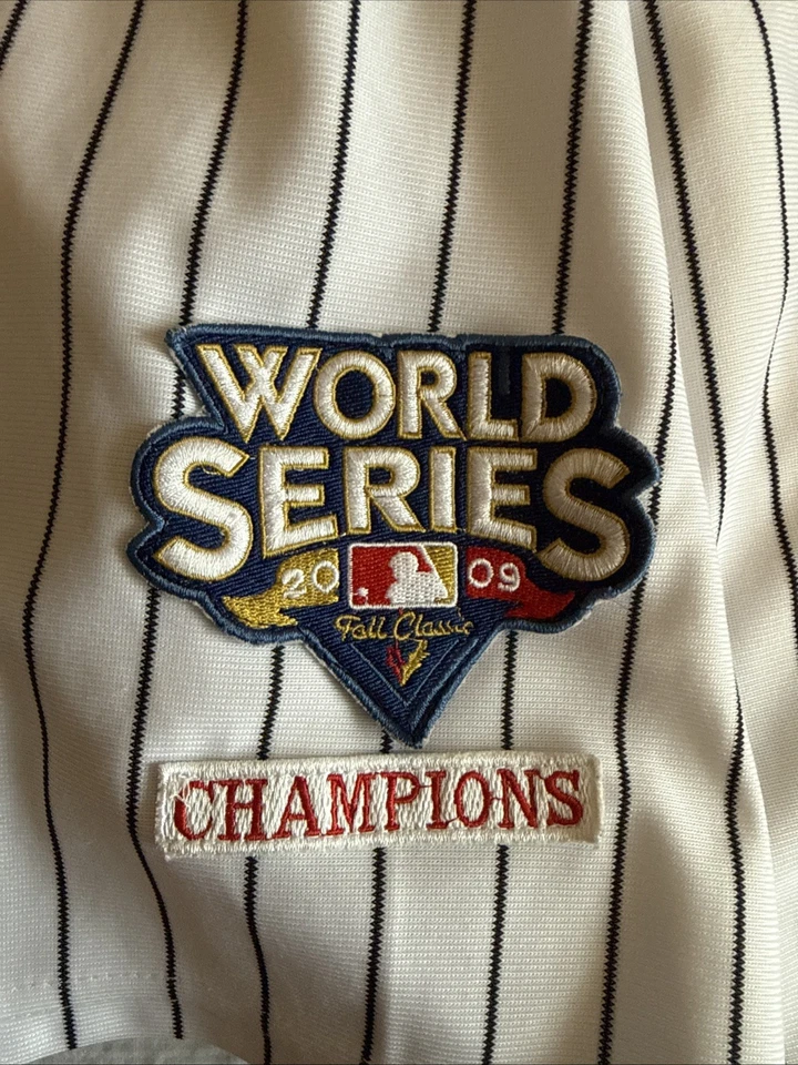 Camiseta para hombre Majestic Derek Jeter #2 New York Yankees Serie Mundial 2009 talla 48 Foto 4 de 4