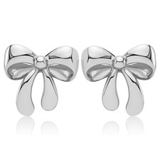 Silver Bow Earrings for Women Cute Bow Stud Earrings Chic Stud Earrings Jewelry