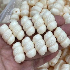  Natural Genuine Tagua Nut mini bread Hand Carved Decoration healing 10PC