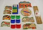 Vintage 1950's Hasbro Merry Milkman Dairy Farm Game Pieces and Cribbage Board